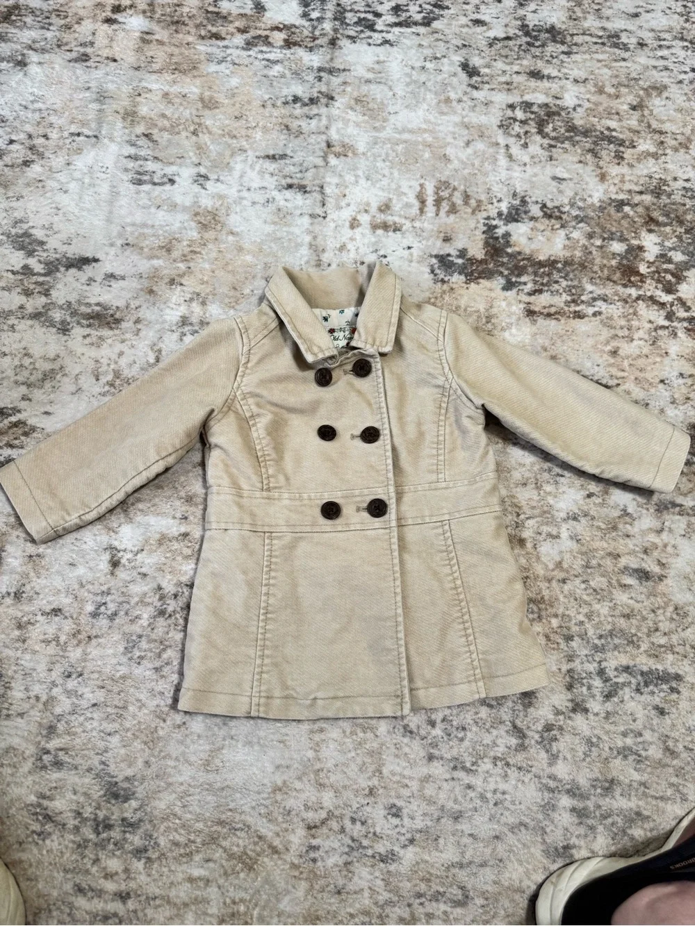 Classic Vintage Rare  Old Navy Corduroy double-breasted toddler pea coat Kids'